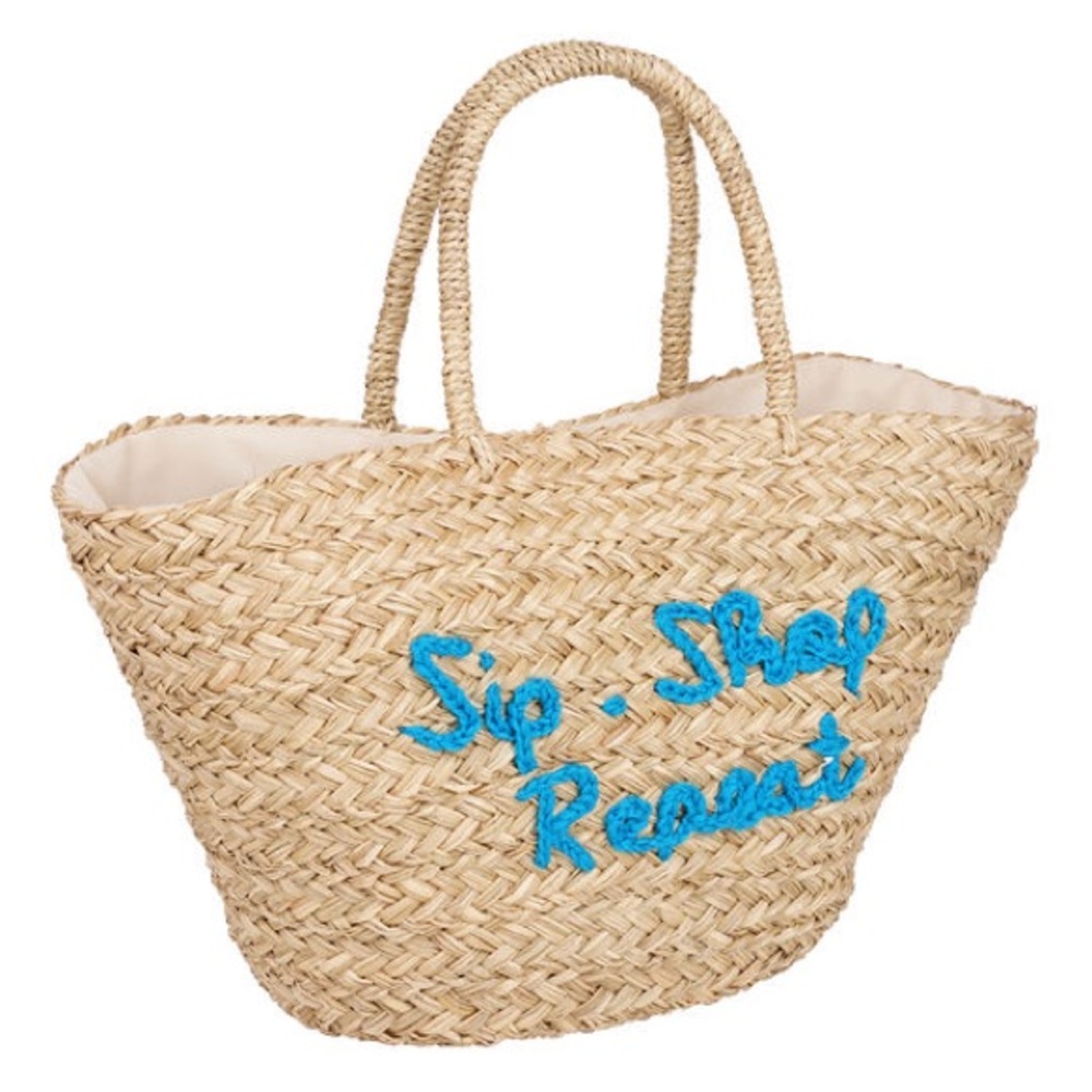 NWT Sip Shop Repeat Wicker Tote